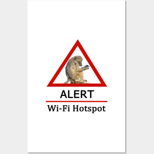 Baboon with iPad Road Sign Posters and Art